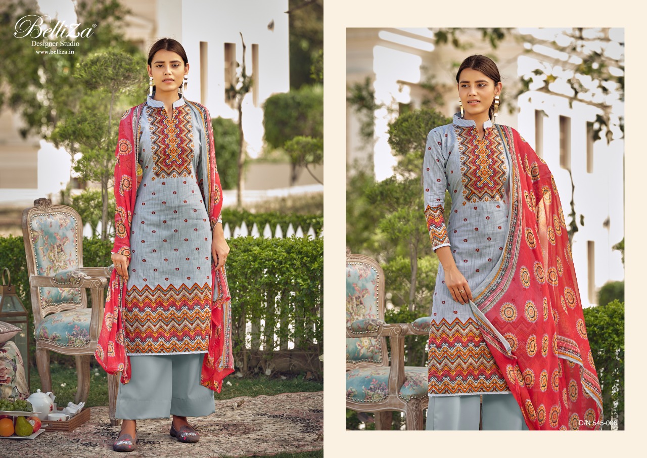 belliza designer studio melisa cotton attrective print salwar suit catalog