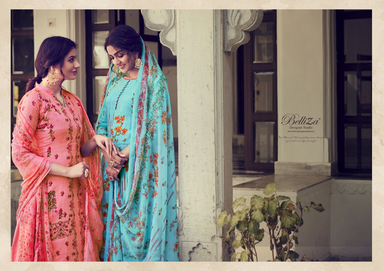 belliza designer studio nazia cotton attrective print and colour salwar suit catalog