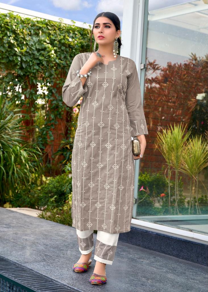 channel 9 shaleen rayon decent colours kurti with pant catalog