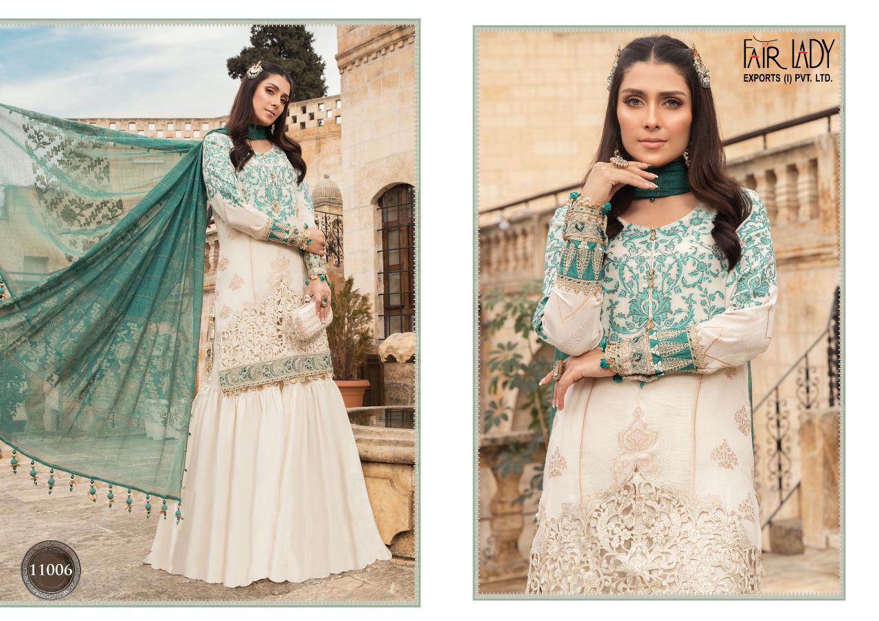 fair lady maria b m prints vol 2 shatin festive look  salwar suit with lawn dupatta catalog