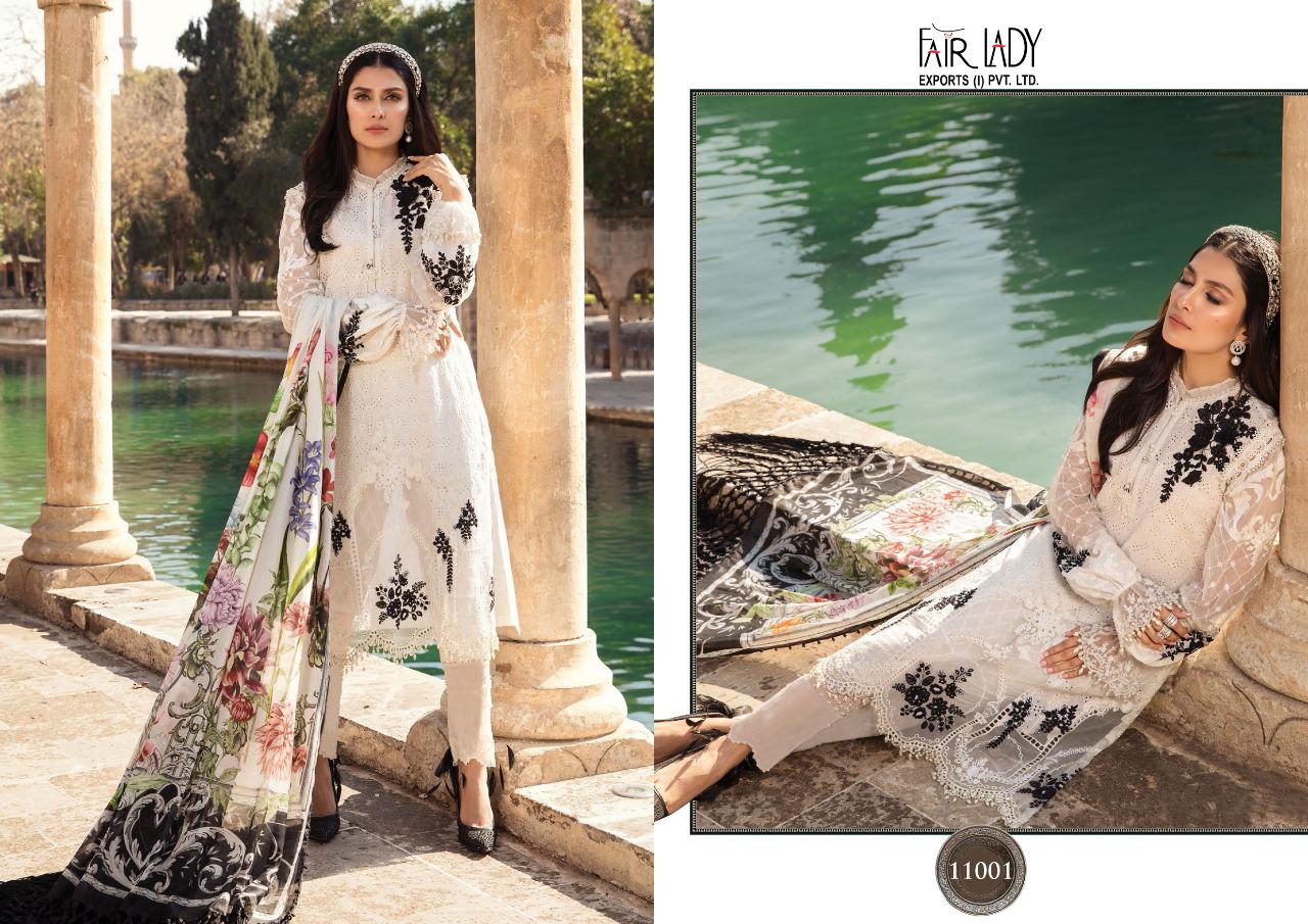 fair lady maria b m prints vol 2 shatin festive look  salwar suit with lawn dupatta catalog