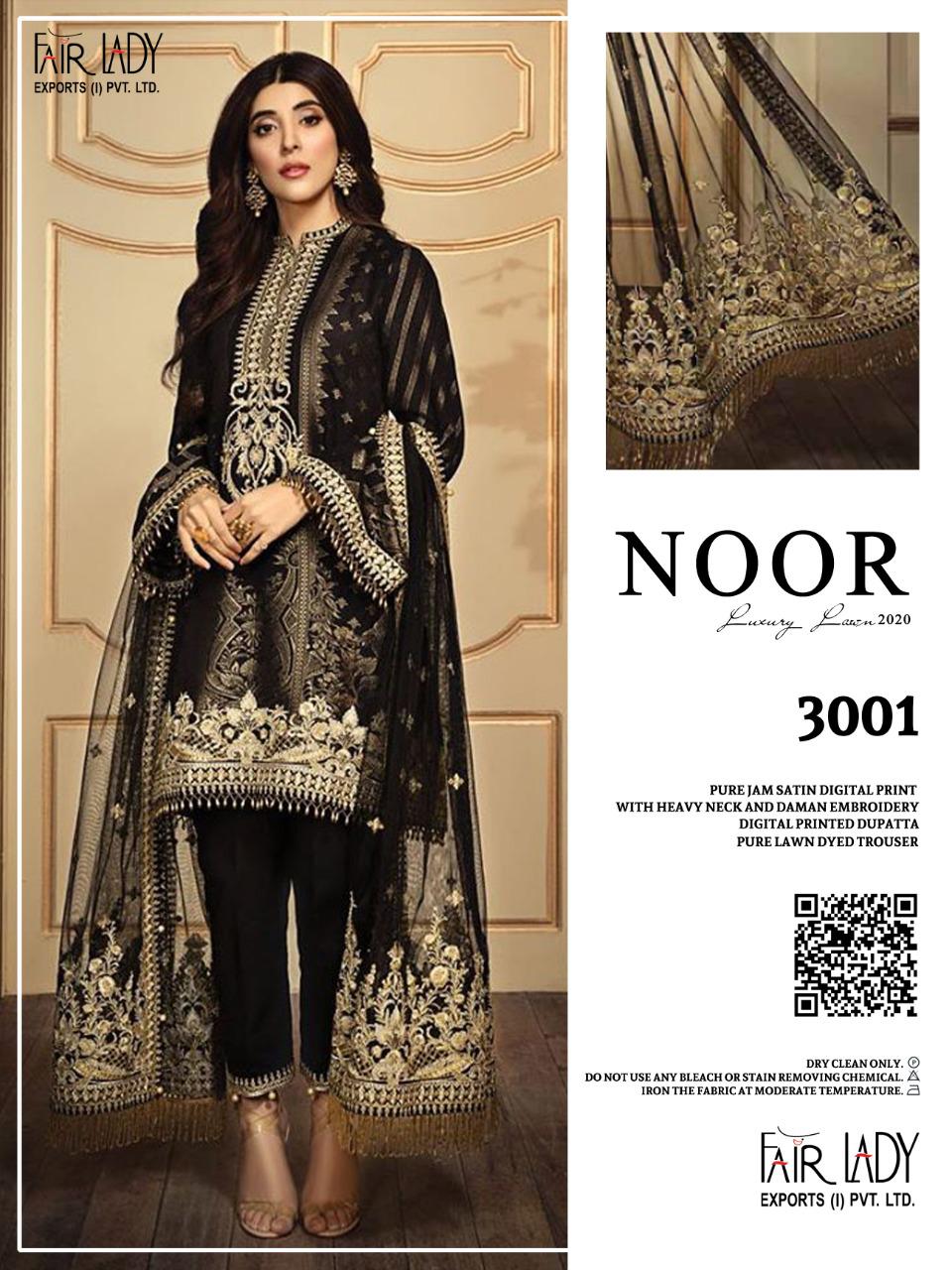 fair lady noor jam satin festive look salwar suit with chiffon dupatta catalog