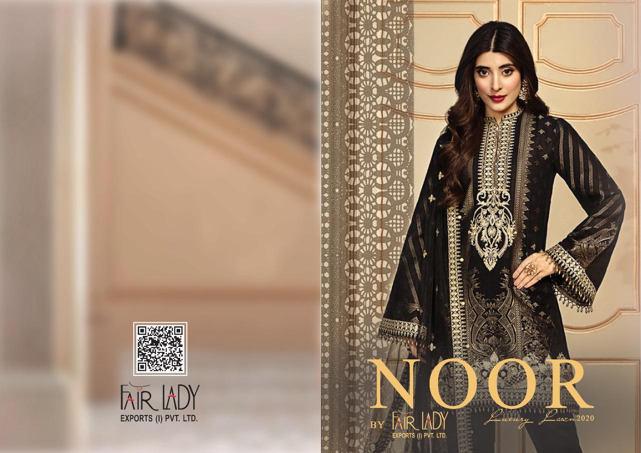 fair lady noor jam satin festive look salwar suit with chiffon dupatta catalog