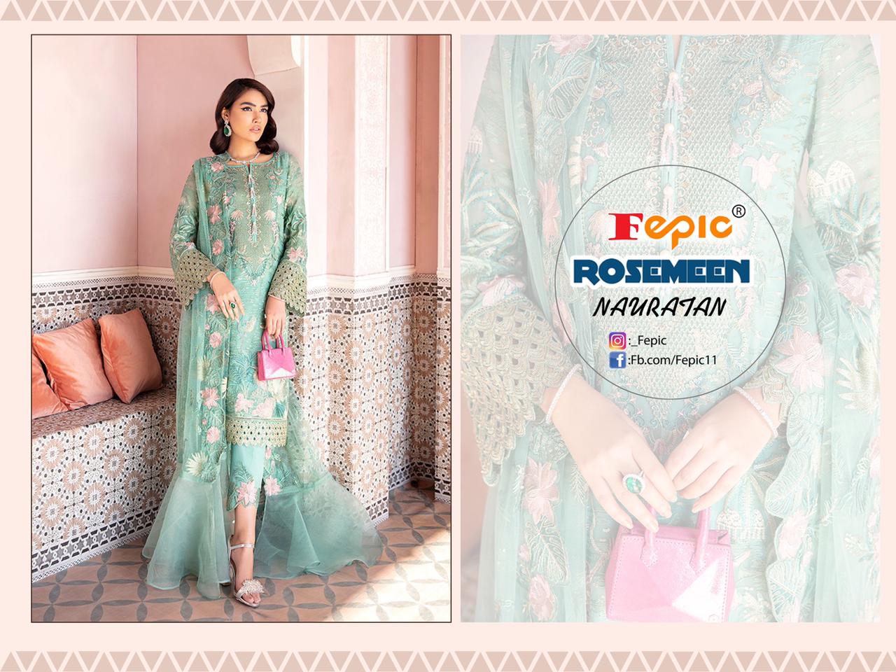 fepic rosemeen nauratan georgget gorgeous look salwar suit catalog