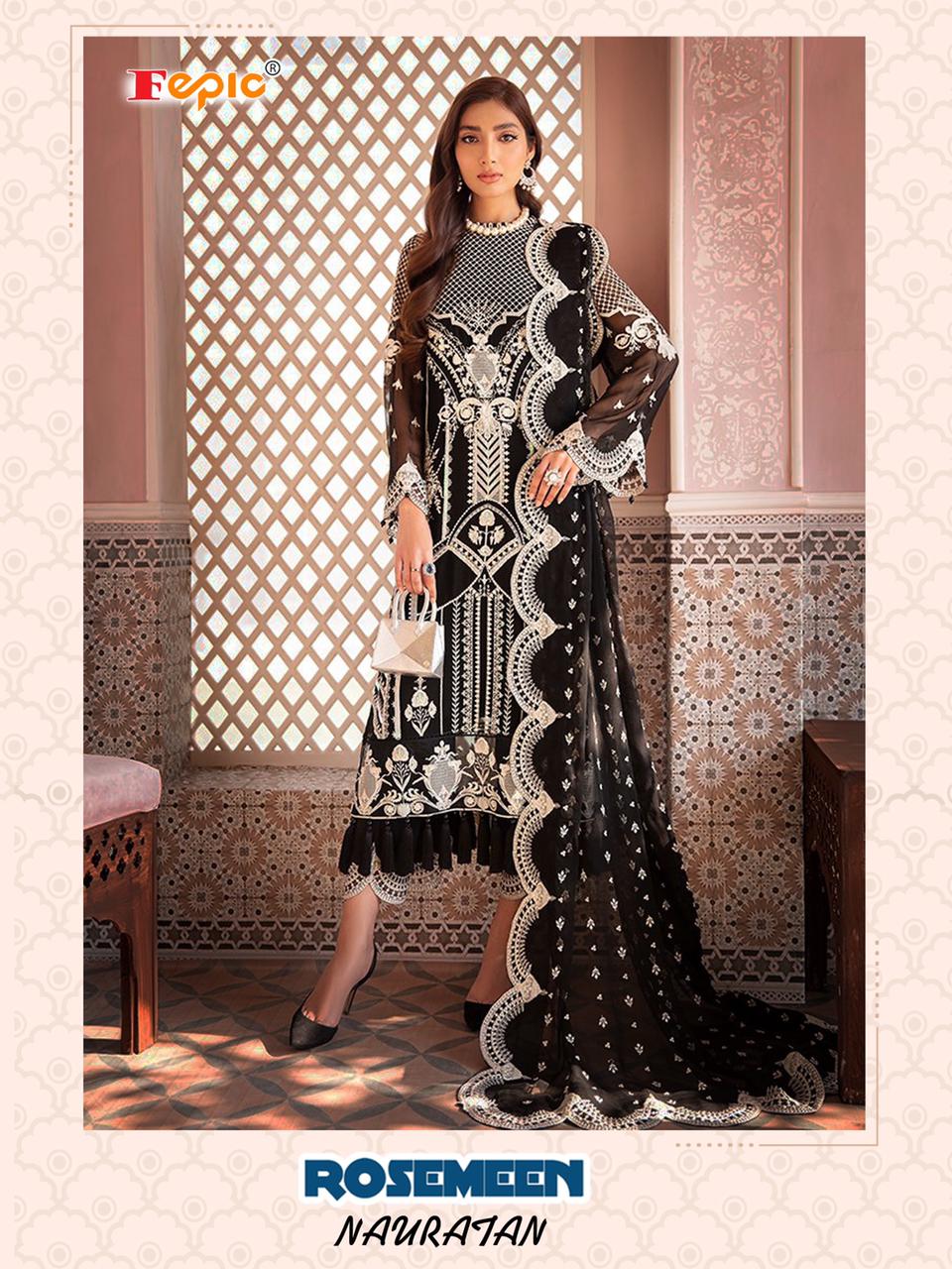 fepic rosemeen nauratan georgget gorgeous look salwar suit catalog