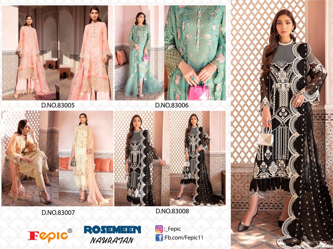 fepic rosemeen nauratan georgget gorgeous look salwar suit catalog