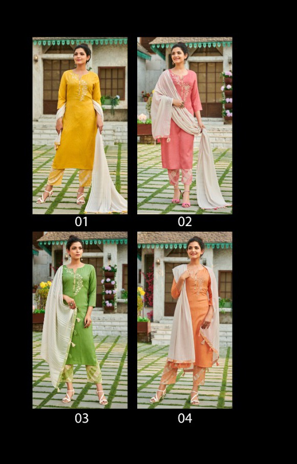 global local anthem rayon elegant kurti with pant and dupatta catalog