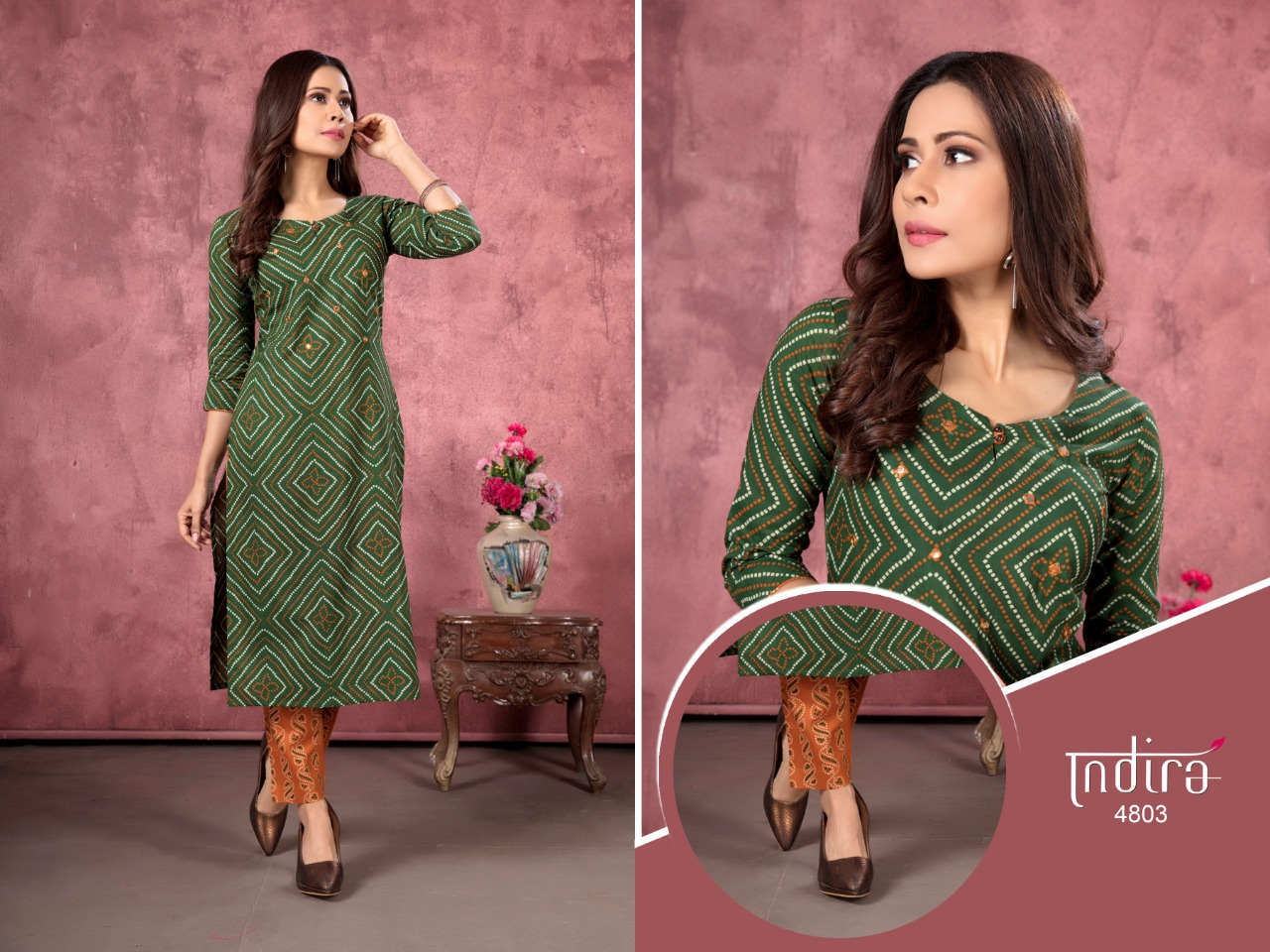 indira apparel roz meher vol 2  cotton classic trendy look kurti with bottom catalog