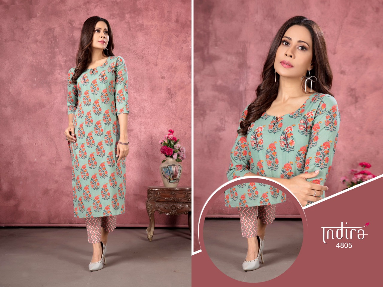 indira apparel roz meher vol 2  cotton classic trendy look kurti with bottom catalog