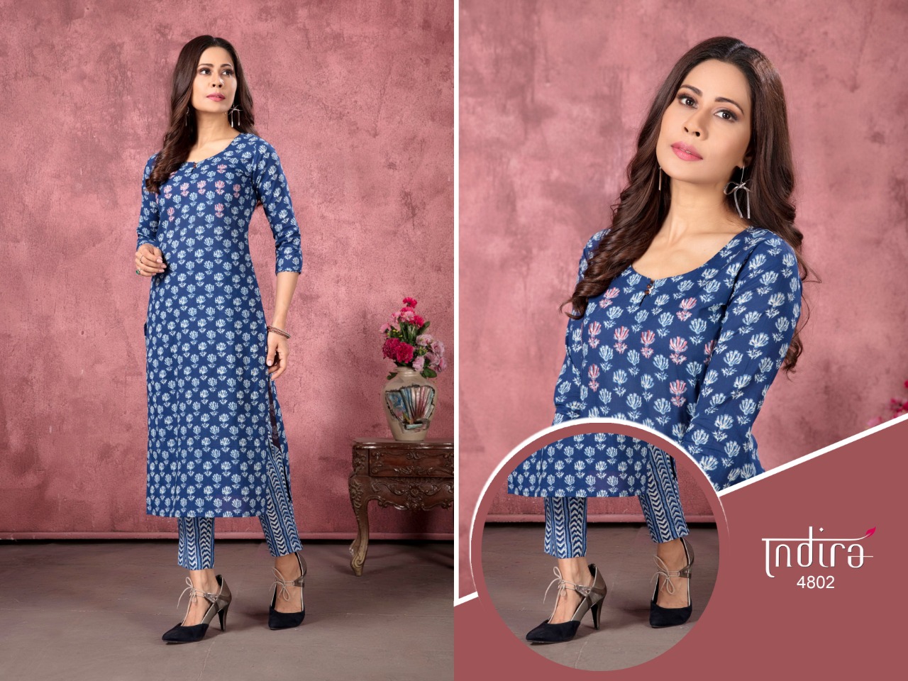 indira apparel roz meher vol 2  cotton classic trendy look kurti with bottom catalog