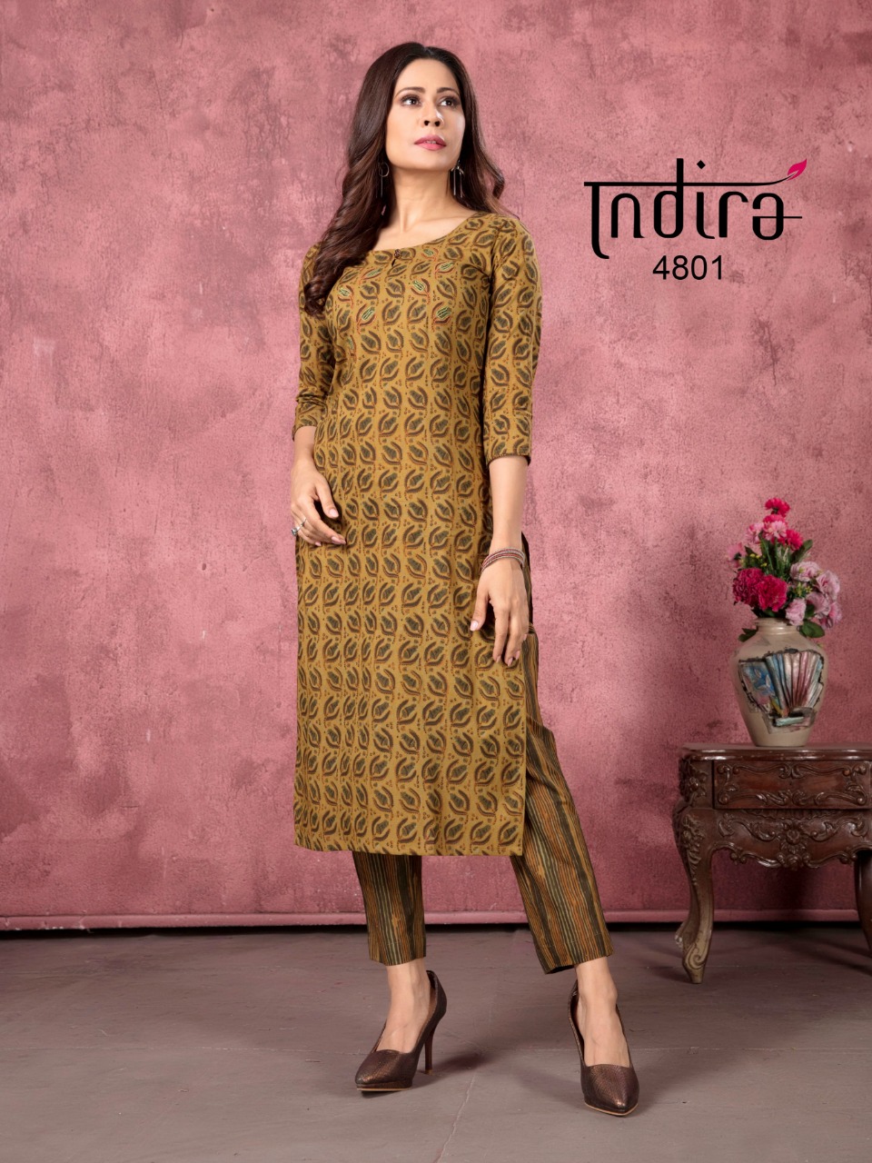 indira apparel roz meher vol 2  cotton classic trendy look kurti with bottom catalog