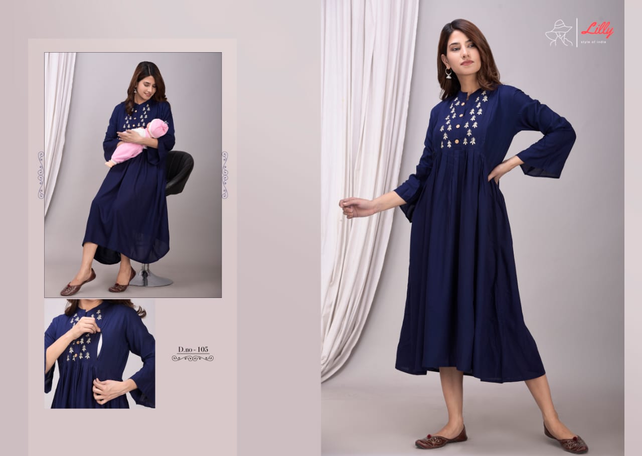 lilly  style of india feeding 2 riyon classic trendy look kurti catalog