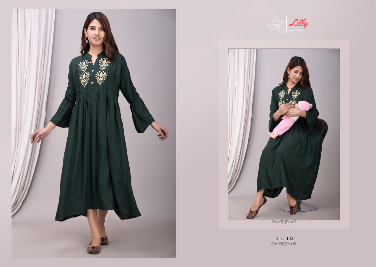 lilly  style of india feeding 2 riyon classic trendy look kurti catalog