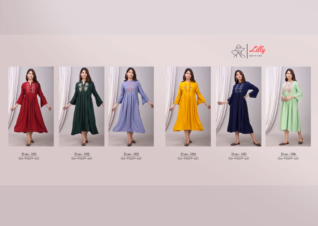 lilly  style of india feeding 2 riyon classic trendy look kurti catalog