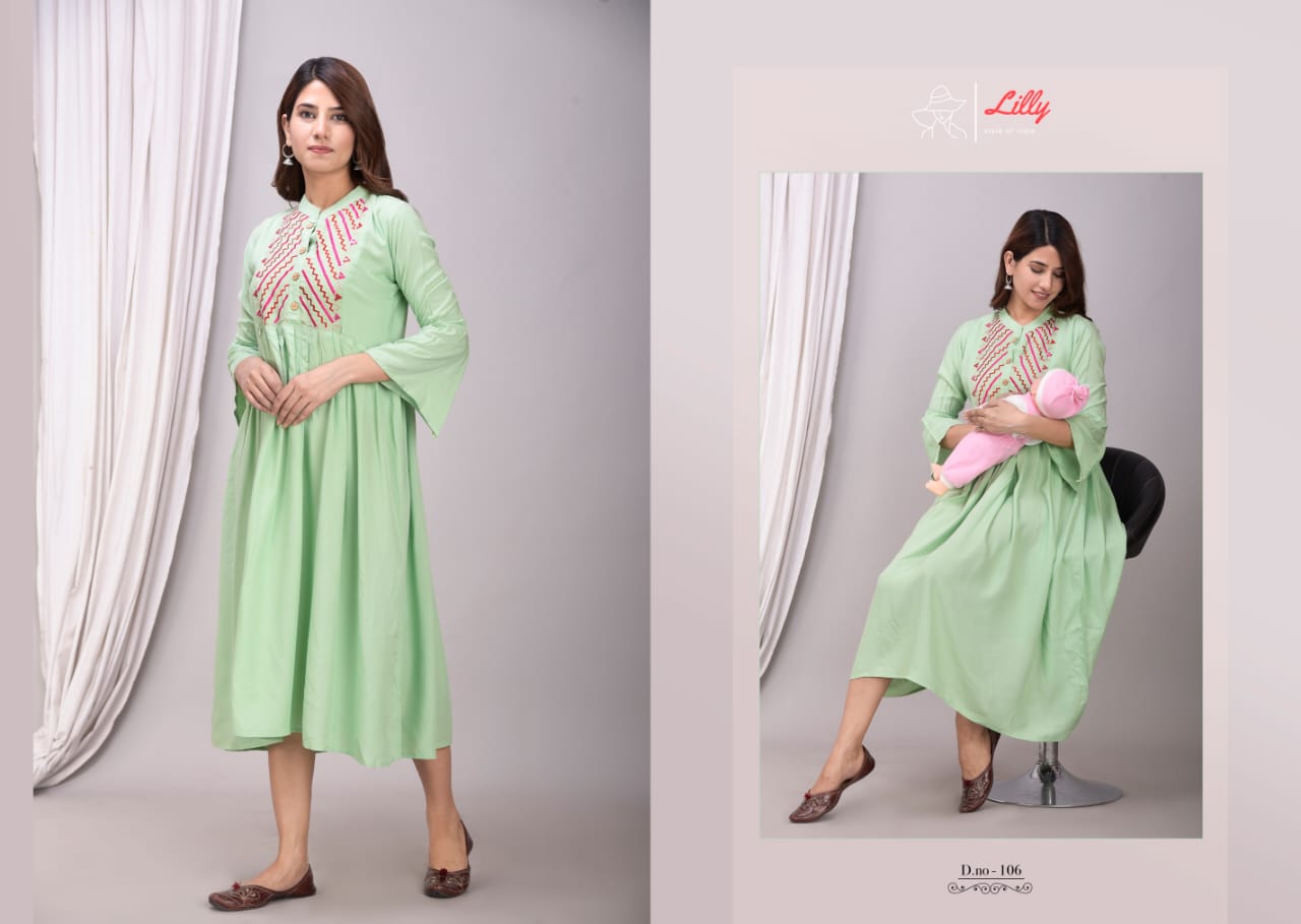 lilly  style of india feeding 2 riyon classic trendy look kurti catalog