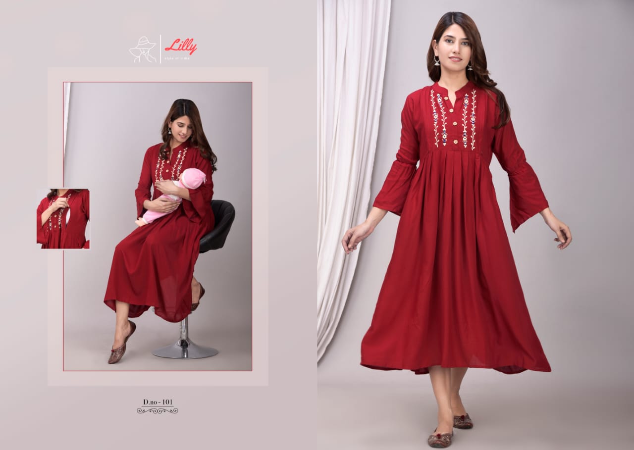 lilly  style of india feeding 2 riyon classic trendy look kurti catalog