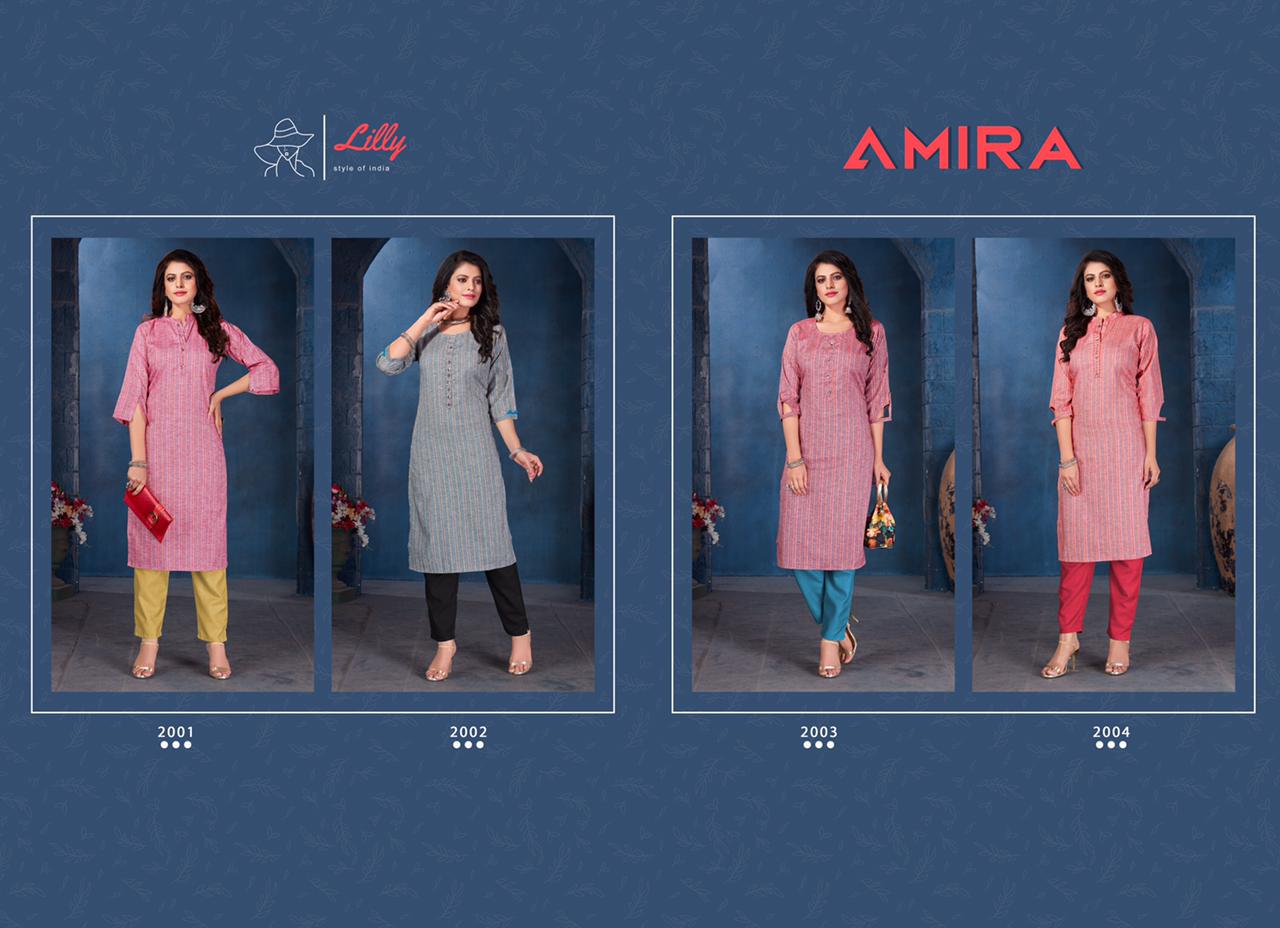 lilly style of india amira riyon classic trendy look kurti catalog