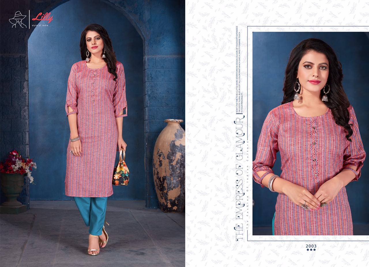 lilly style of india amira riyon classic trendy look kurti catalog