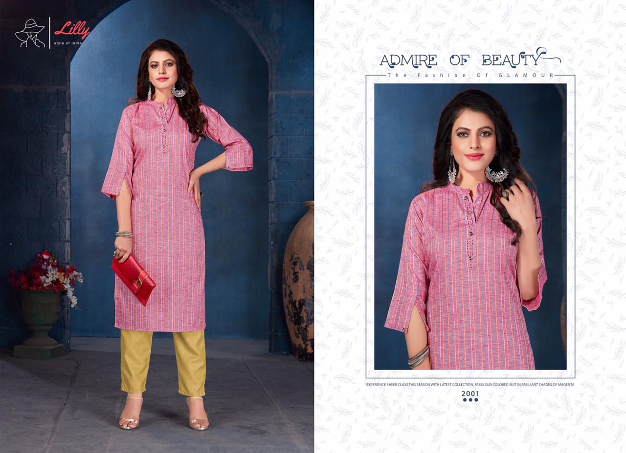 lilly style of india amira riyon classic trendy look kurti catalog