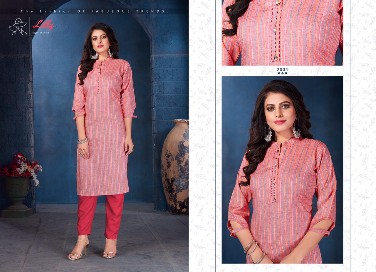 lilly style of india amira riyon classic trendy look kurti catalog