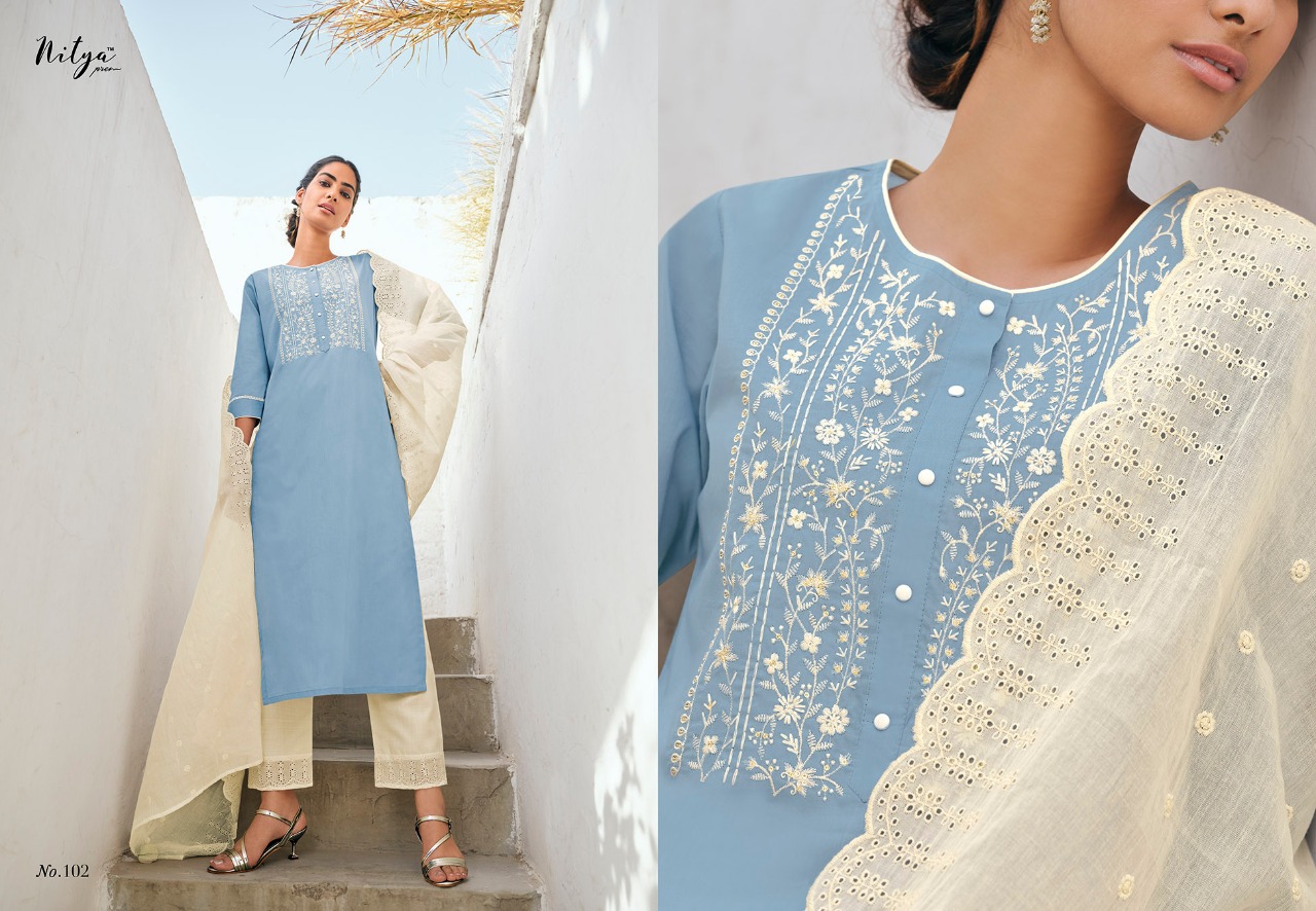 lt nitya gulshan cotton authentic fabric top bottom with duaptta catalog