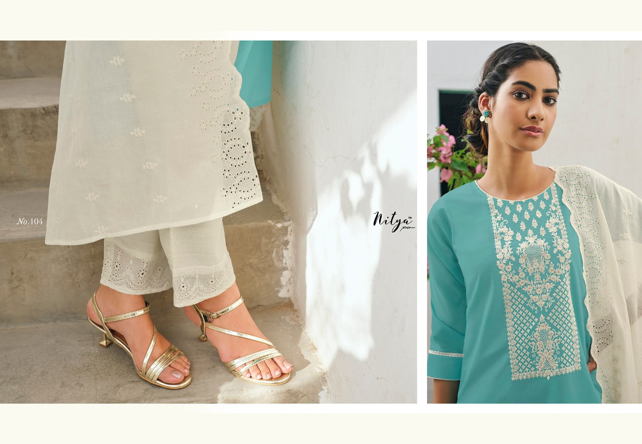 lt nitya gulshan cotton authentic fabric top bottom with duaptta catalog