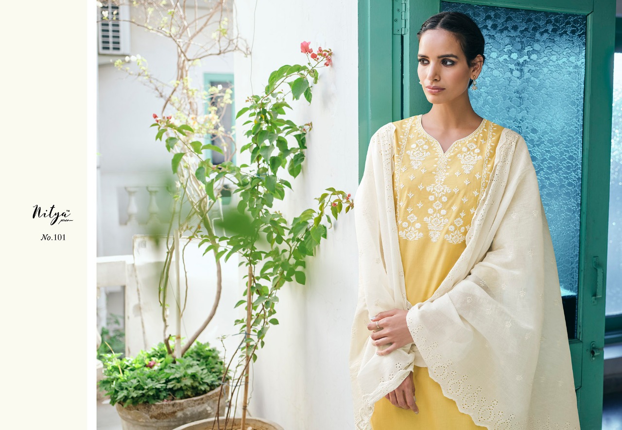 lt nitya gulshan cotton authentic fabric top bottom with duaptta catalog