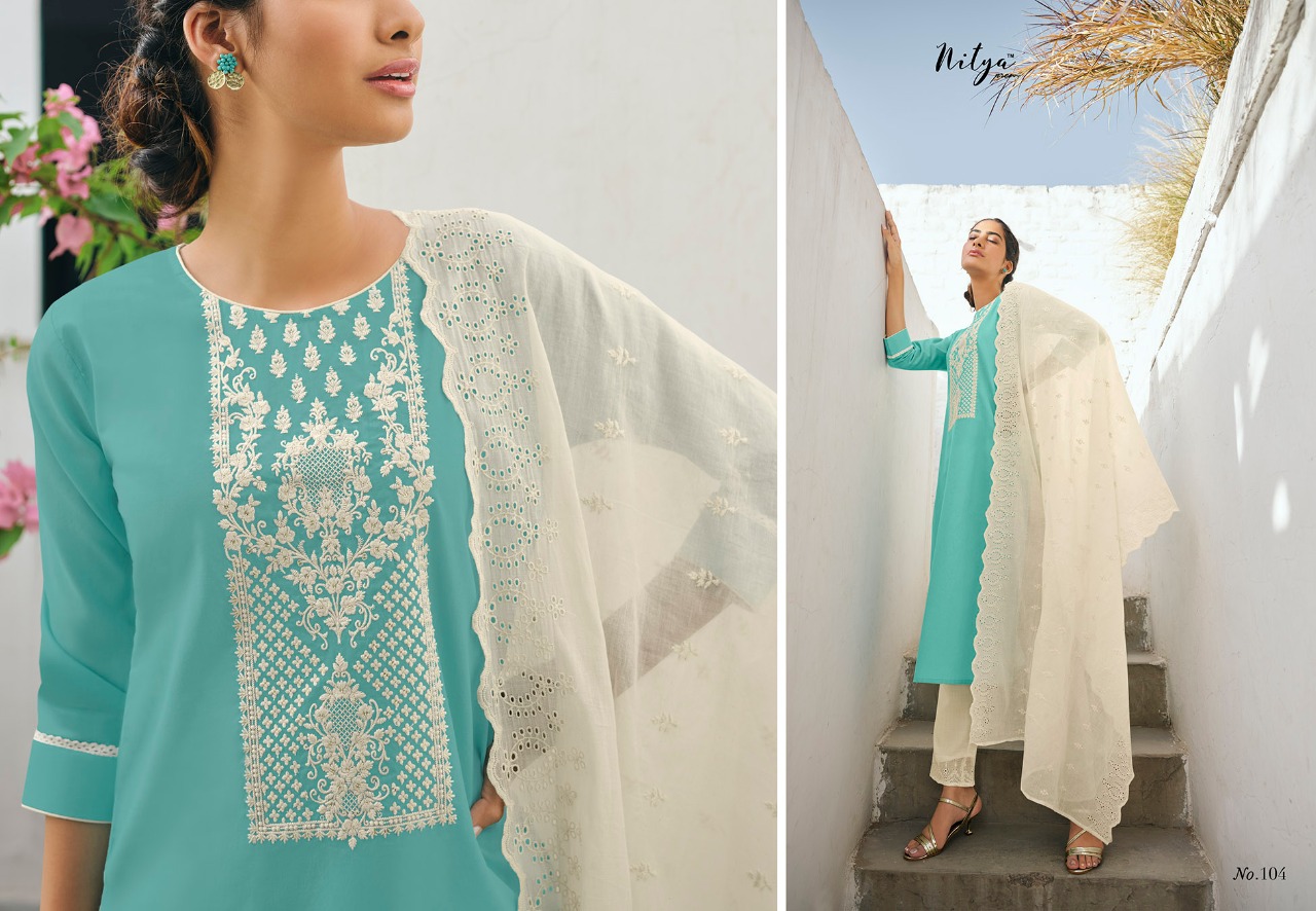 lt nitya gulshan cotton authentic fabric top bottom with duaptta catalog