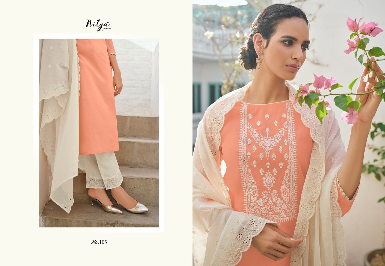 lt nitya gulshan cotton authentic fabric top bottom with duaptta catalog