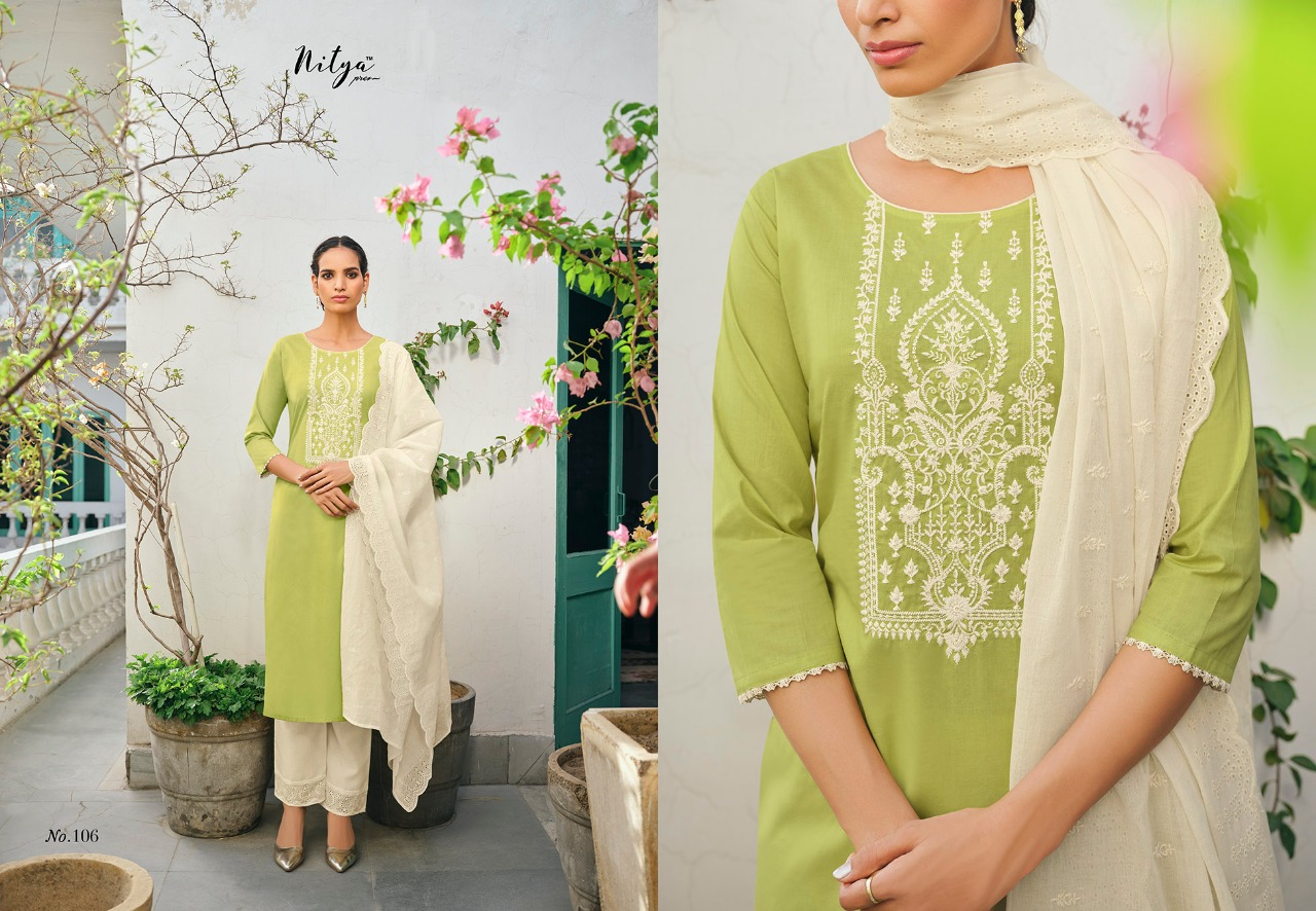 lt nitya gulshan cotton authentic fabric top bottom with duaptta catalog