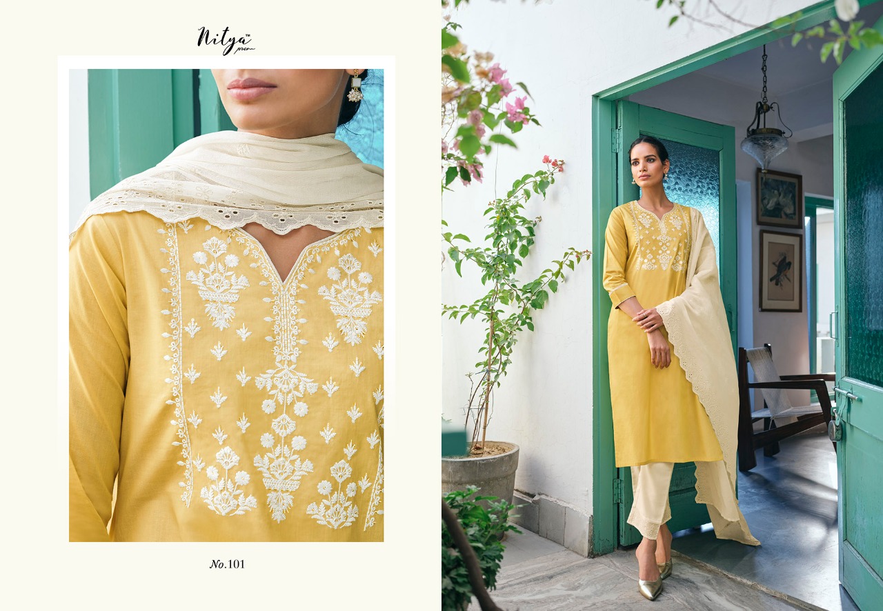 lt nitya gulshan cotton authentic fabric top bottom with duaptta catalog