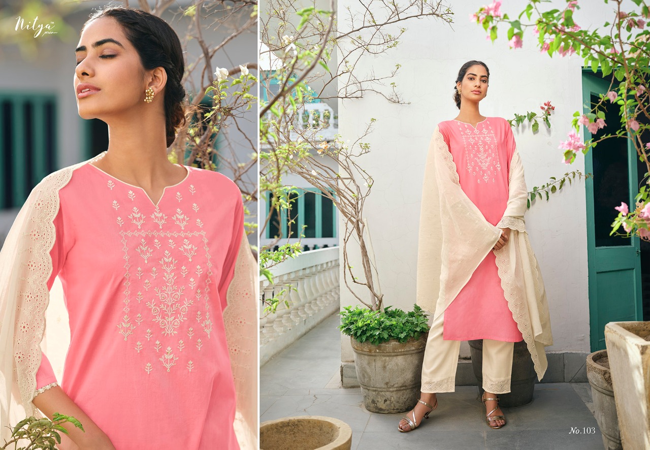 lt nitya gulshan cotton authentic fabric top bottom with duaptta catalog