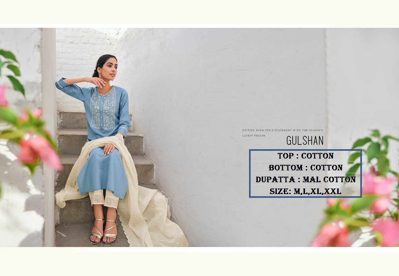 lt nitya gulshan cotton authentic fabric top bottom with duaptta catalog