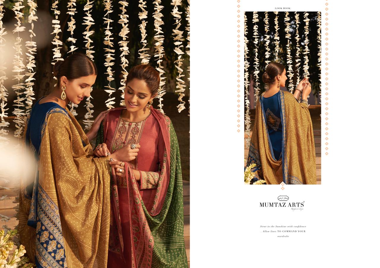 mumtaz arts jash e bandhani jam satin innovative style  salwar suit catalog