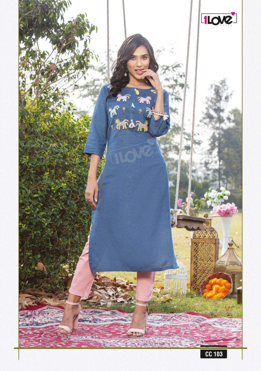 s4u 1love Cotton Candy rayon catchy look kurti catalog