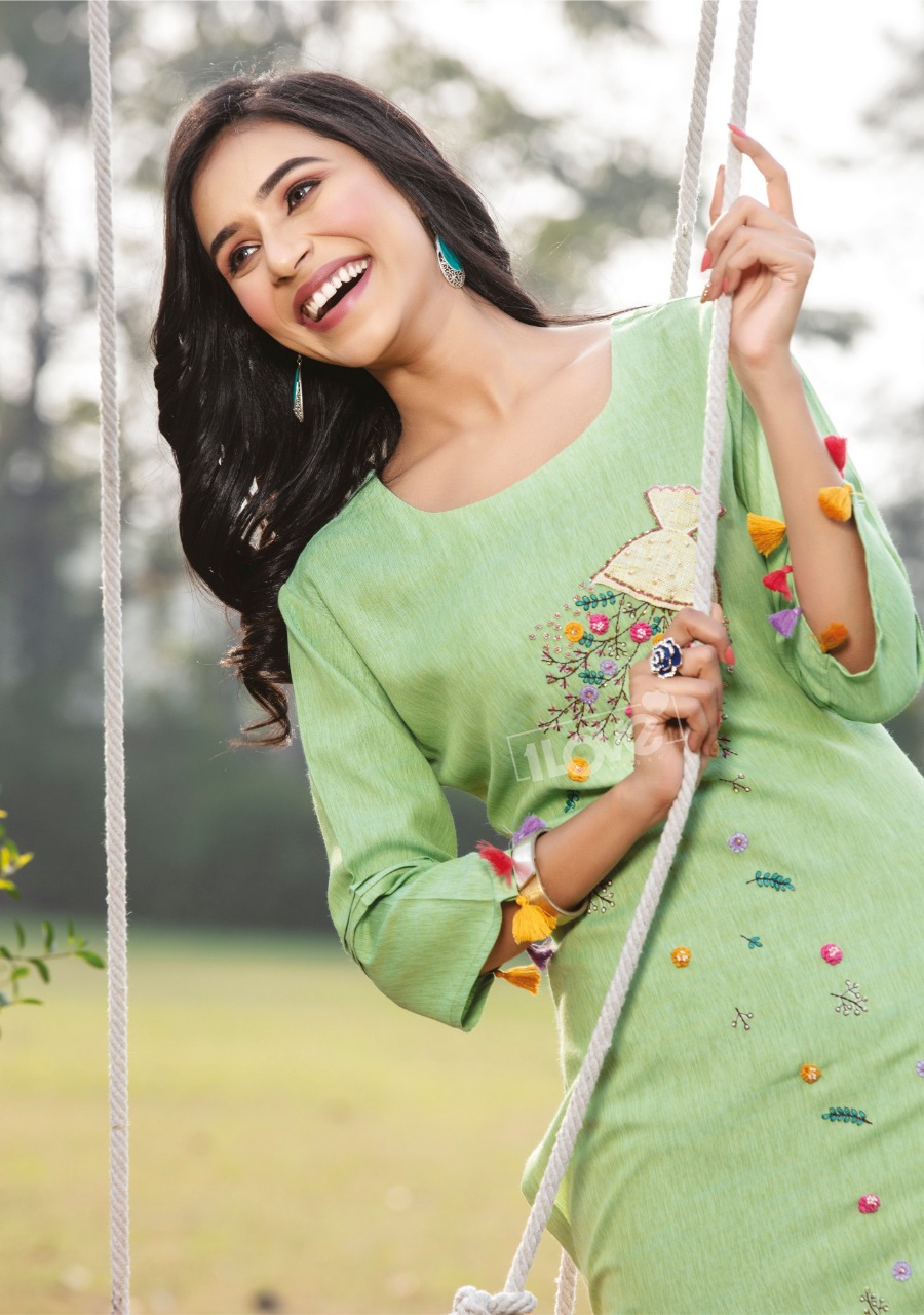 s4u 1love Cotton Candy rayon catchy look kurti catalog