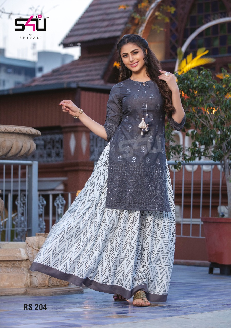 s4u retro skirts vol 2 cotton elegant kurti with skirts catalog