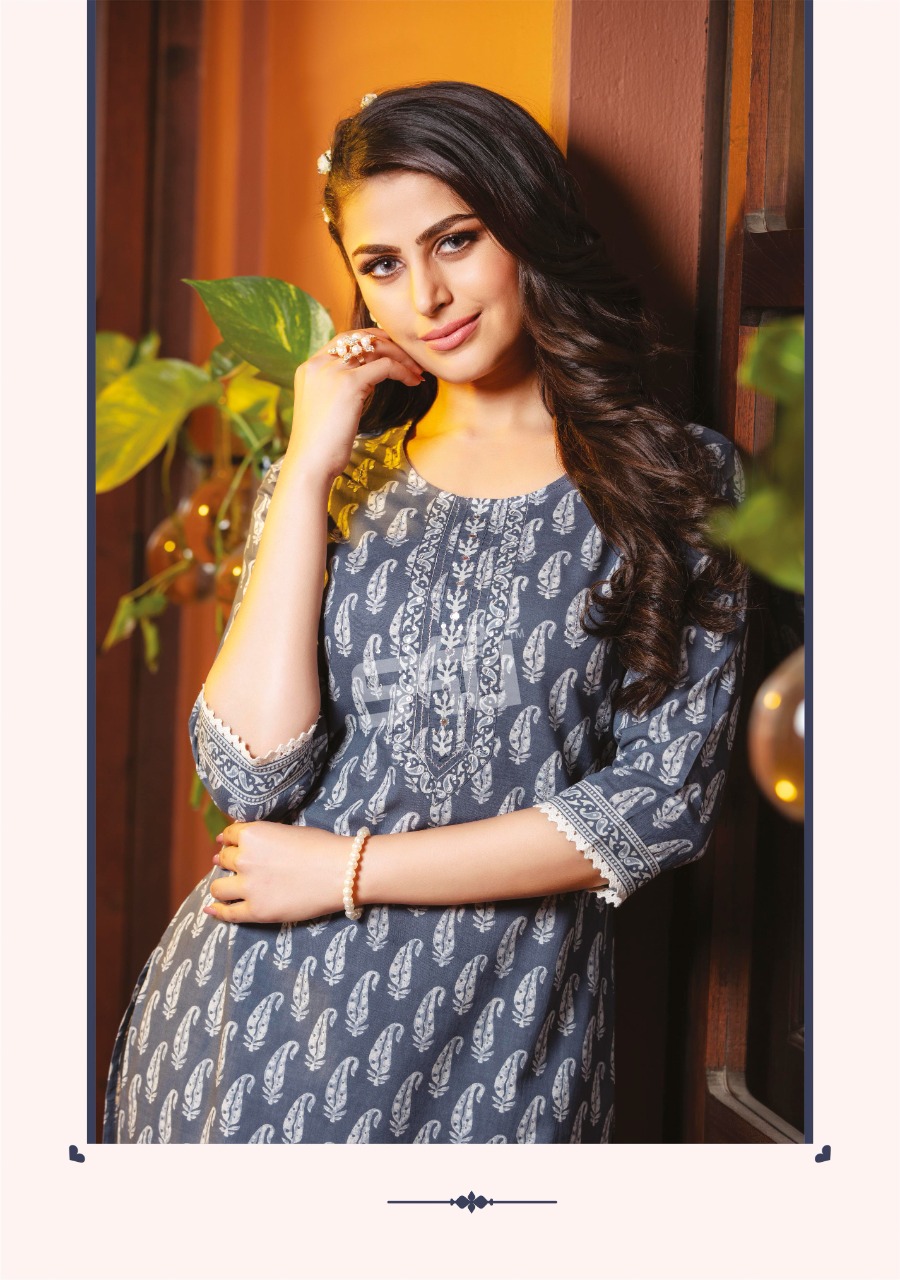 s4u womaniya cotton authentic fabric kurti catalog