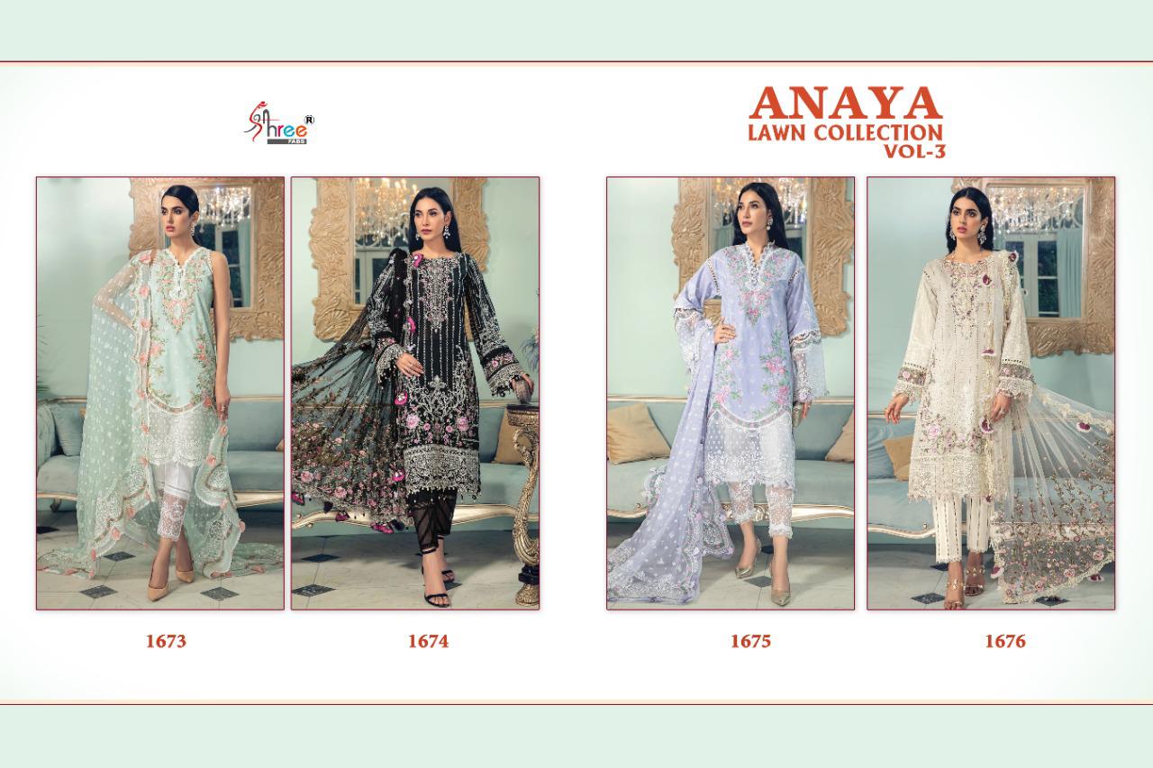 shree fab anaya lawn collection vol 3 pure lawn gorgeous look salwar suit  catalog