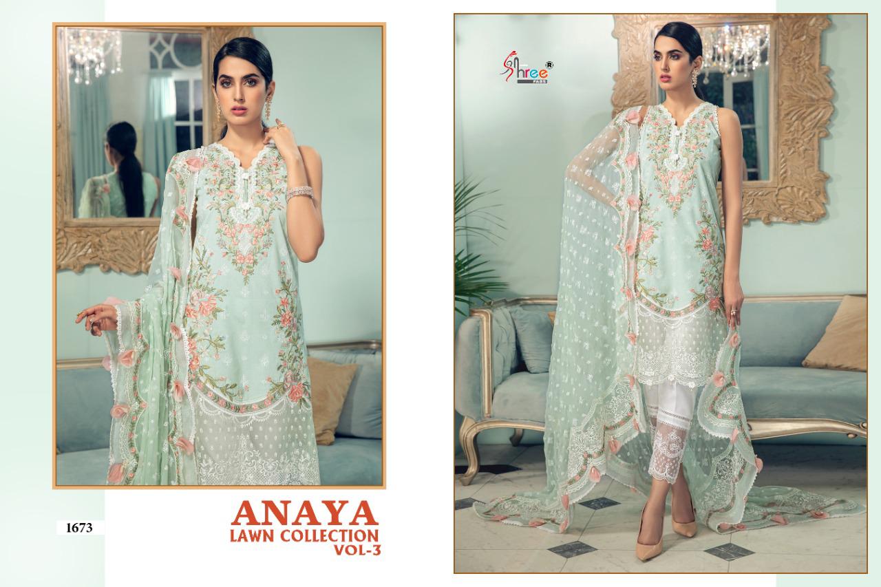 shree fab anaya lawn collection vol 3 pure lawn gorgeous look salwar suit  catalog