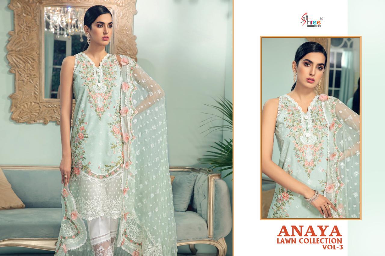 shree fab anaya lawn collection vol 3 pure lawn gorgeous look salwar suit  catalog