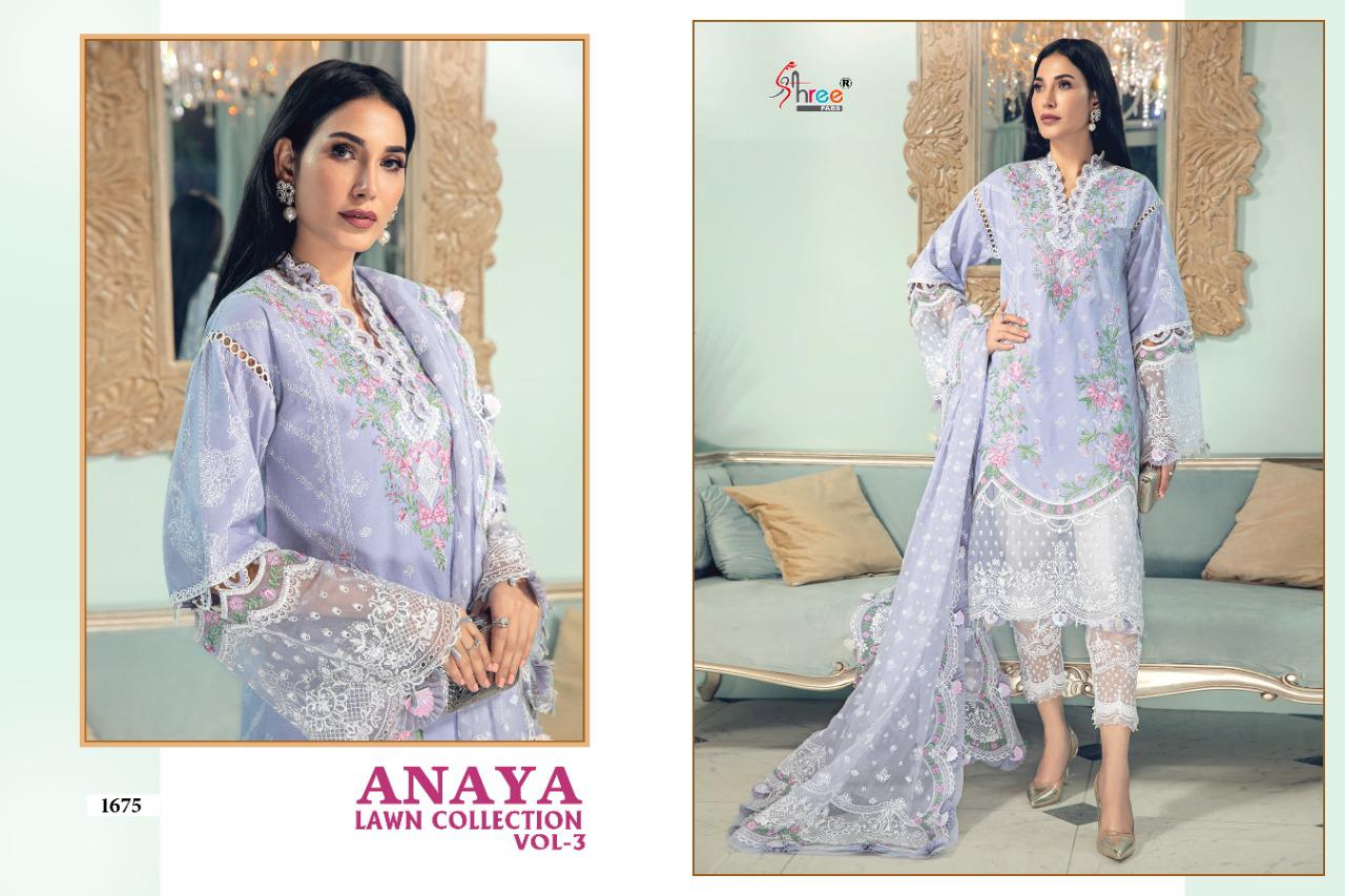 shree fab anaya lawn collection vol 3 pure lawn gorgeous look salwar suit  catalog