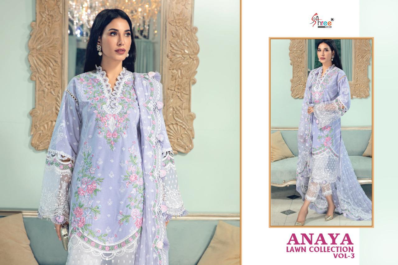 shree fab anaya lawn collection vol 3 pure lawn gorgeous look salwar suit  catalog