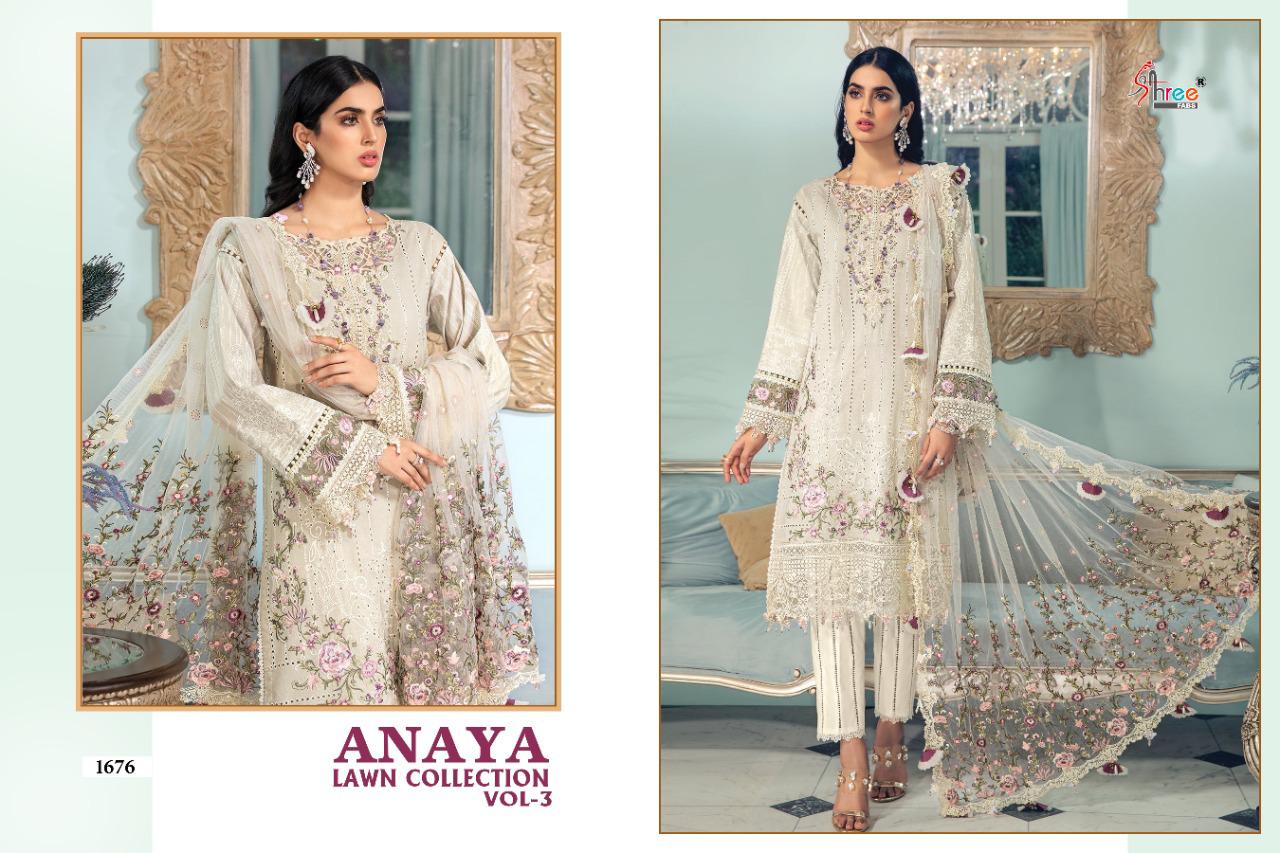 shree fab anaya lawn collection vol 3 pure lawn gorgeous look salwar suit  catalog