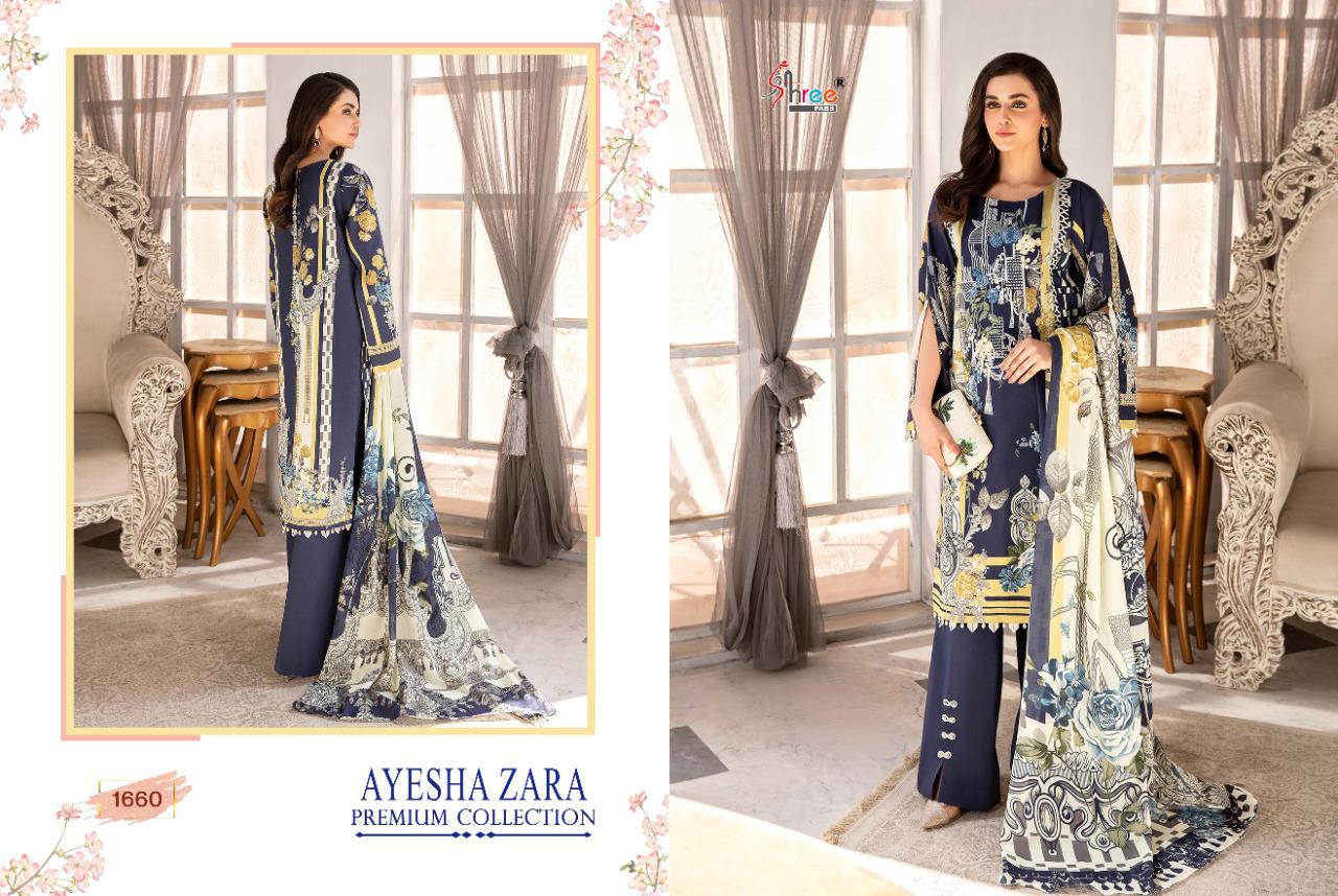 shree fab ayesha zara premium collection cotton catchy look salwar suit with cotton malmal dupatta catalog