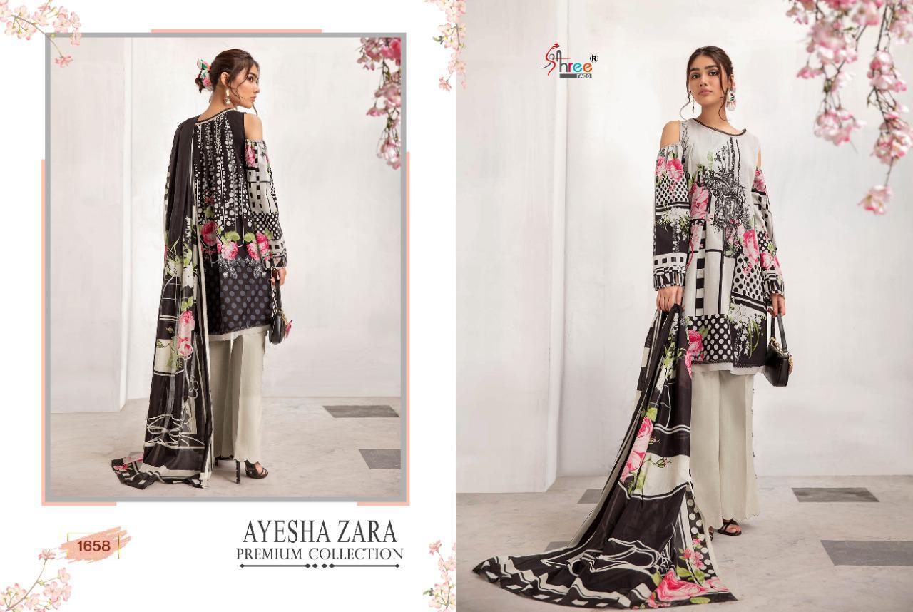 shree fab ayesha zara premium collection cotton catchy look salwar suit with cotton malmal dupatta catalog