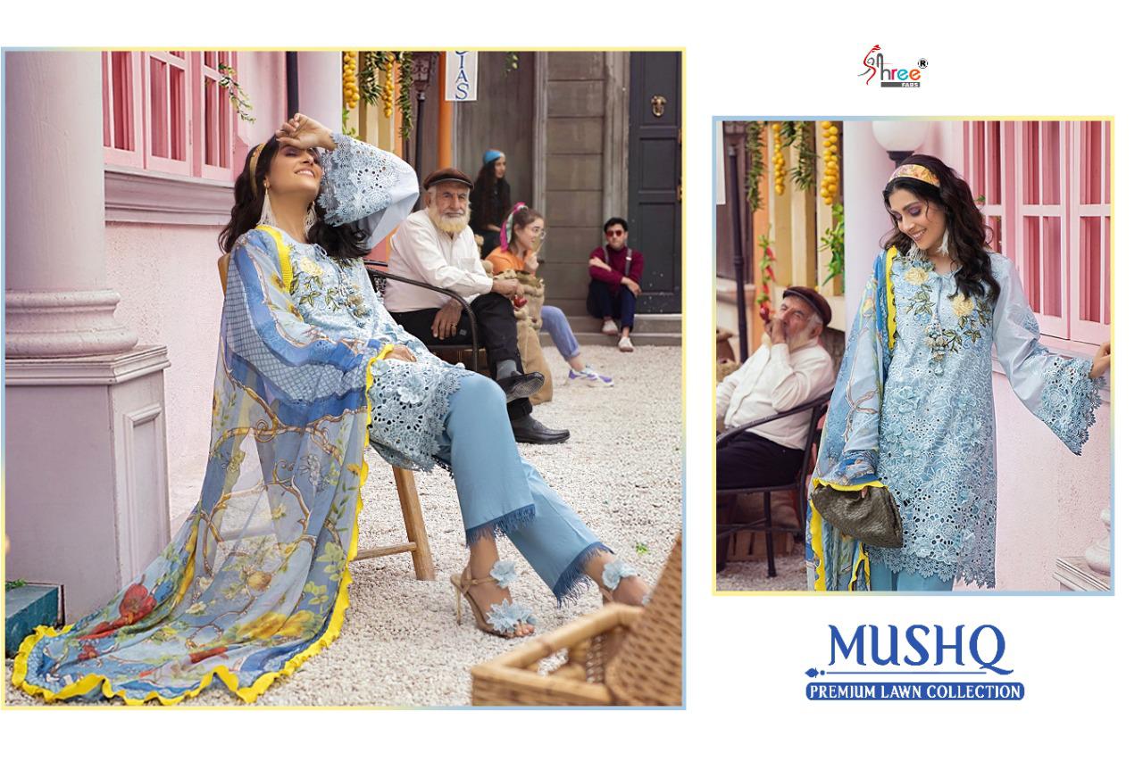 shree fab mushq premium lawan collection decent embroidary look salwar suit catalog