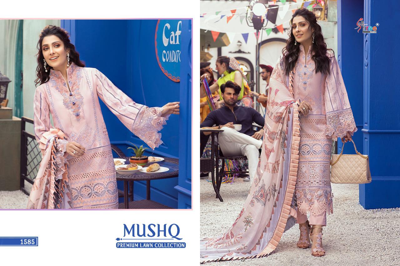 shree fab mushq premium lawan collection decent embroidary look salwar suit catalog