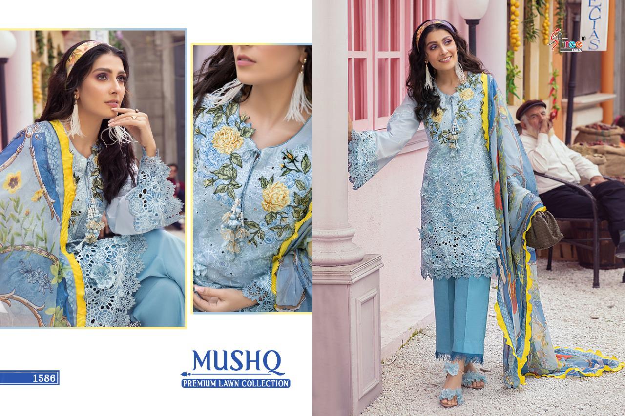 shree fab mushq premium lawan collection decent embroidary look salwar suit catalog