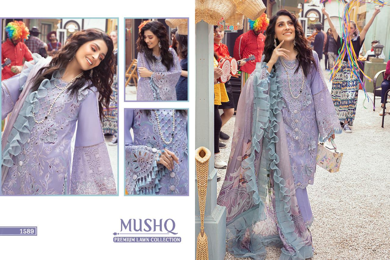 shree fab mushq premium lawan collection decent embroidary look salwar suit catalog